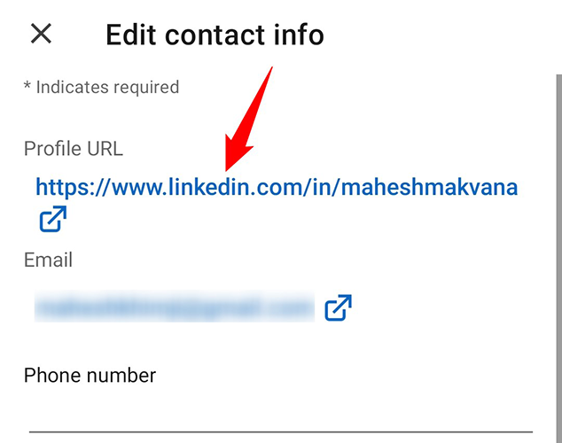 Нажмите на текущий URL профиля.