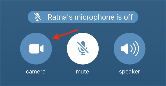 Нажмите кнопку камеры чтобы начать видеовызов