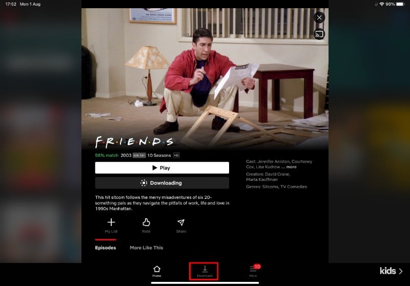 iPad 다운로드 진행을 보여주는 화면