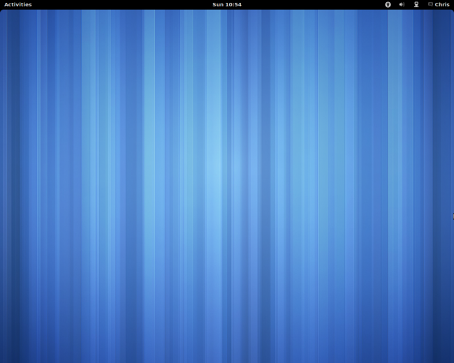 Минималистичный рабочий стол GNOME Shell с верхней панелью