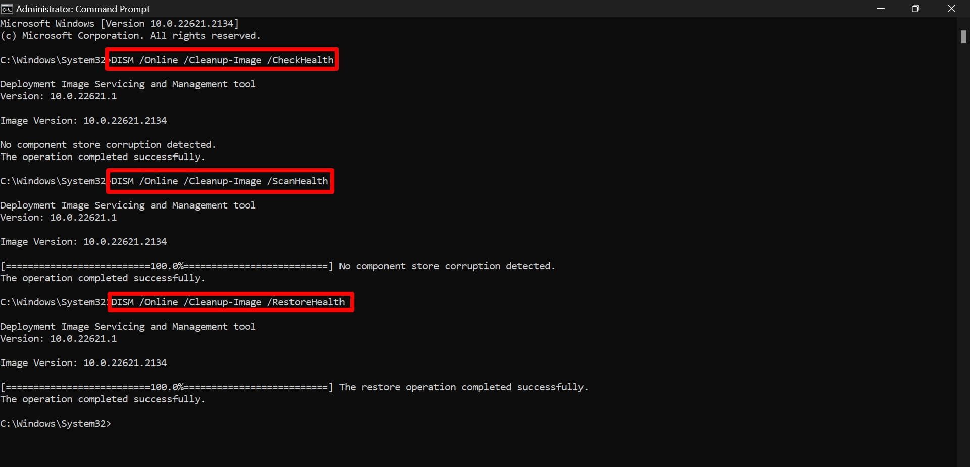 DISM-Befehle in Windows 11 ausführen