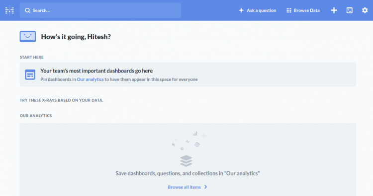 Пример дашборда Metabase