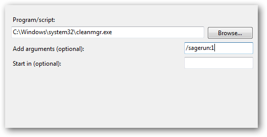 Добавление аргумента /sagerun:1 в задачу планировщика