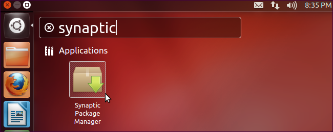 Поиск пакета в Synaptic