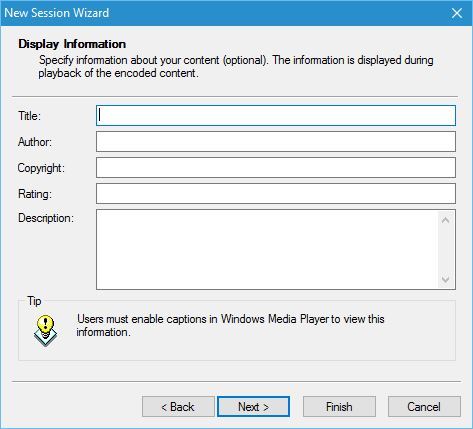 Форма метаданных перед записью