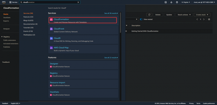 Навигация: AWS Console → CloudFormation