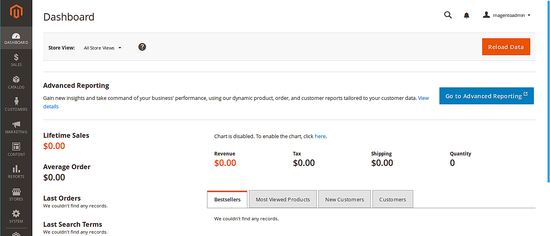 Панель администратора Magento
