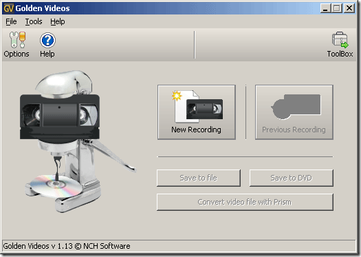 Главное окно программы Debut Video Capture Software с панелями управления
