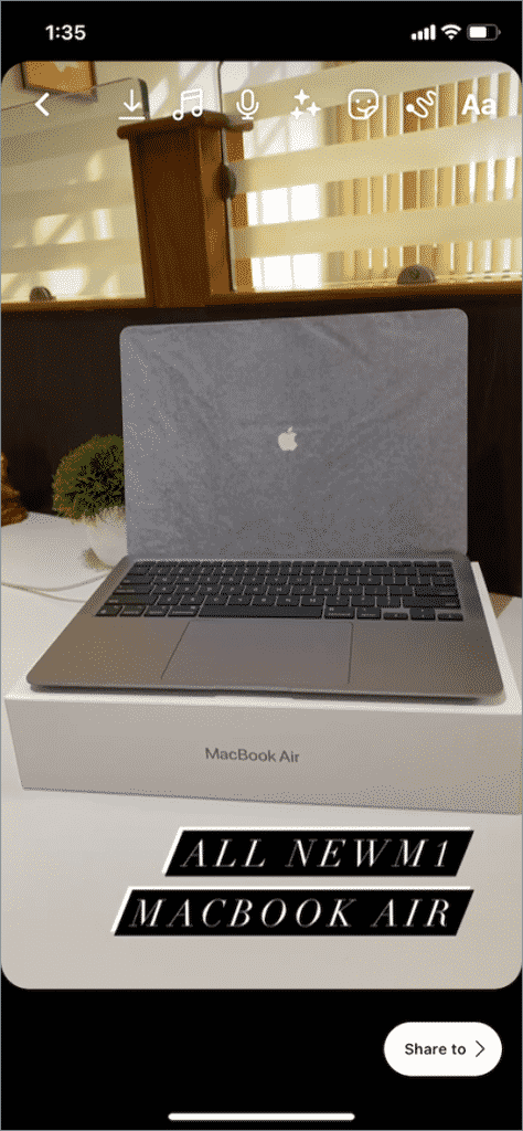 Предпросмотр готового Reel в Instagram