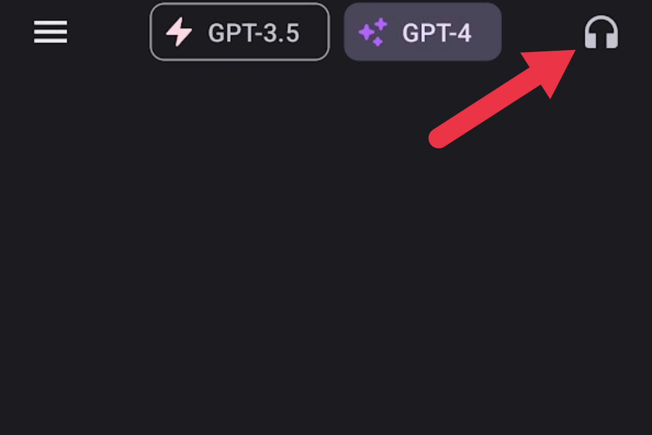 Значок наушников для начала голосовой беседы в приложении