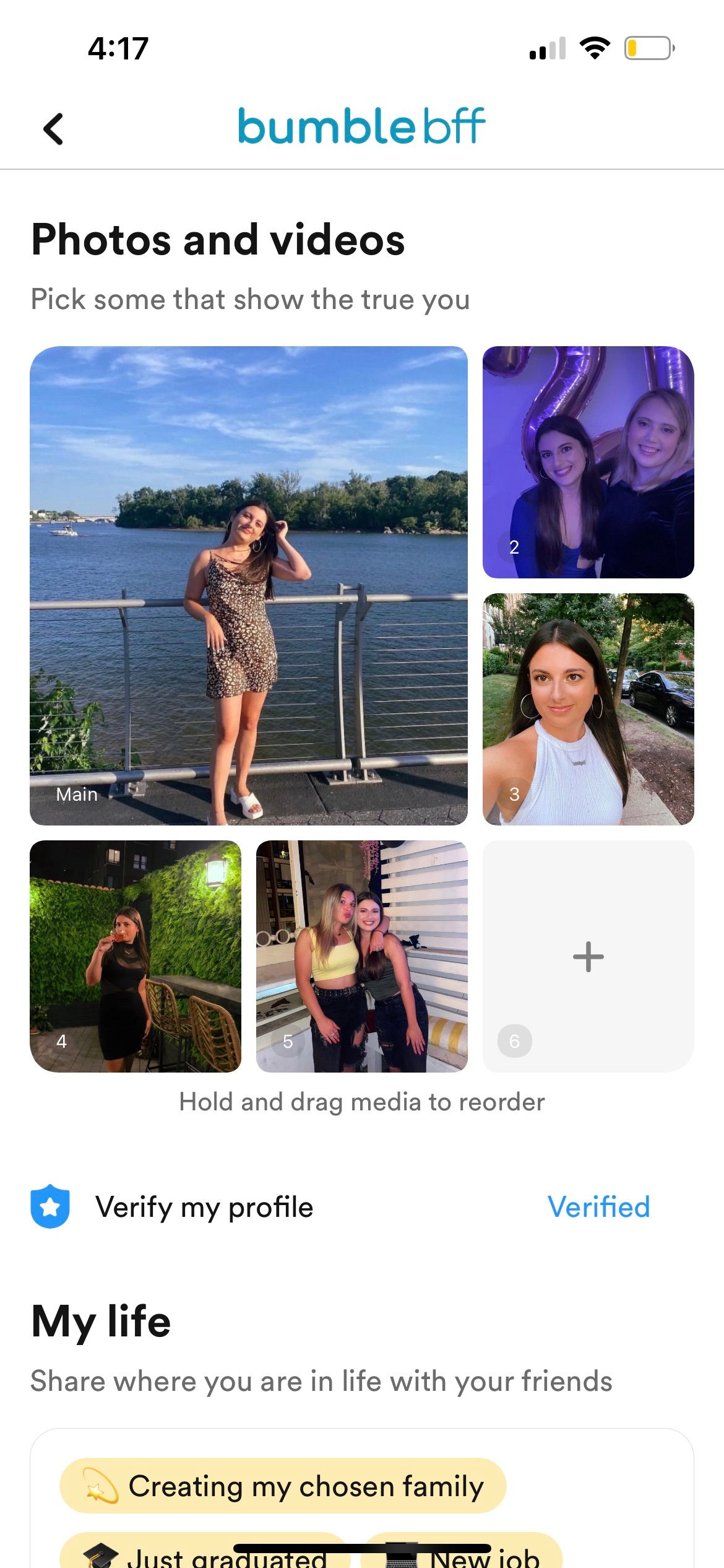 Редактор профиля Bumble