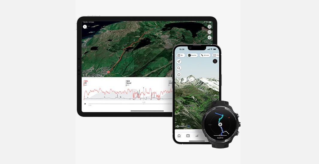 Изображение смарт‑часов Suunto рядом с компьютером