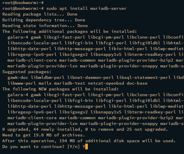 Установка MariaDB
