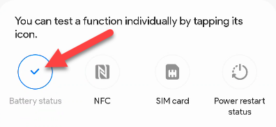 Тапните иконку «Состояние батареи».