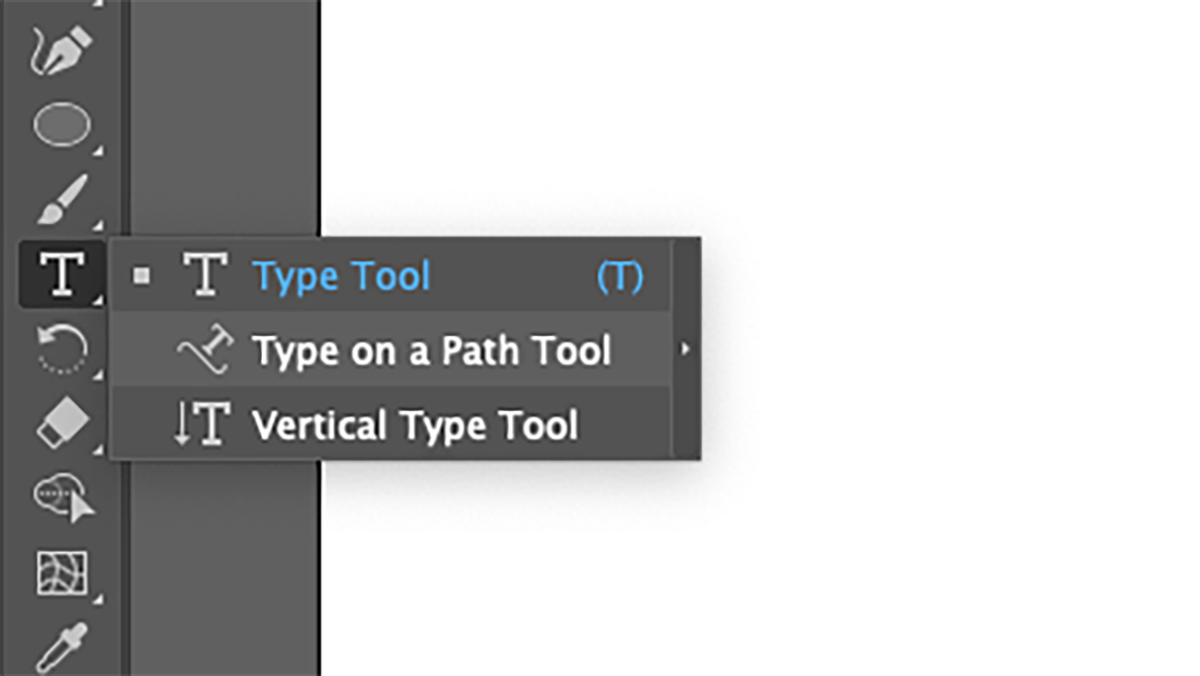 выбор инструмента Type on a Path в Illustrator