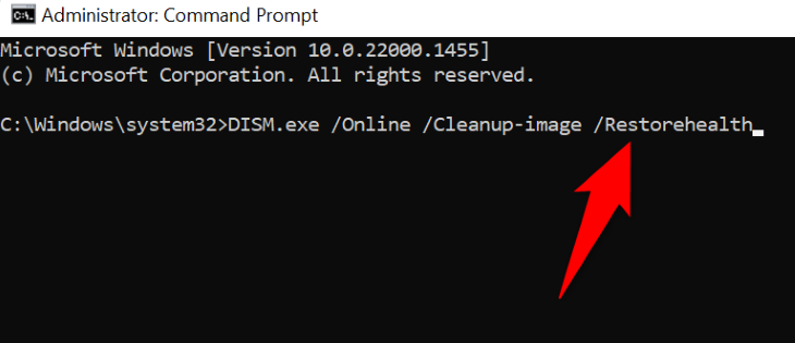 Выполните команду DISM.