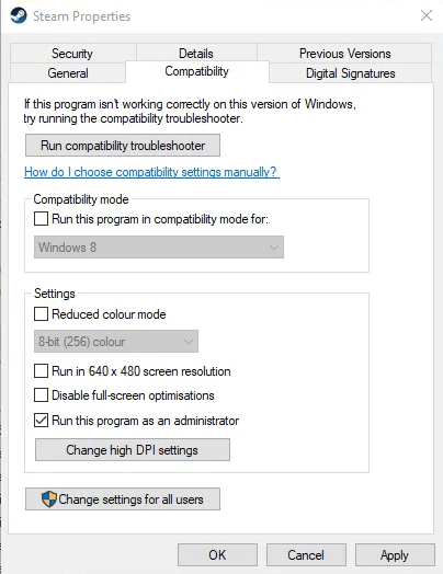 Menu contextuel montrant 