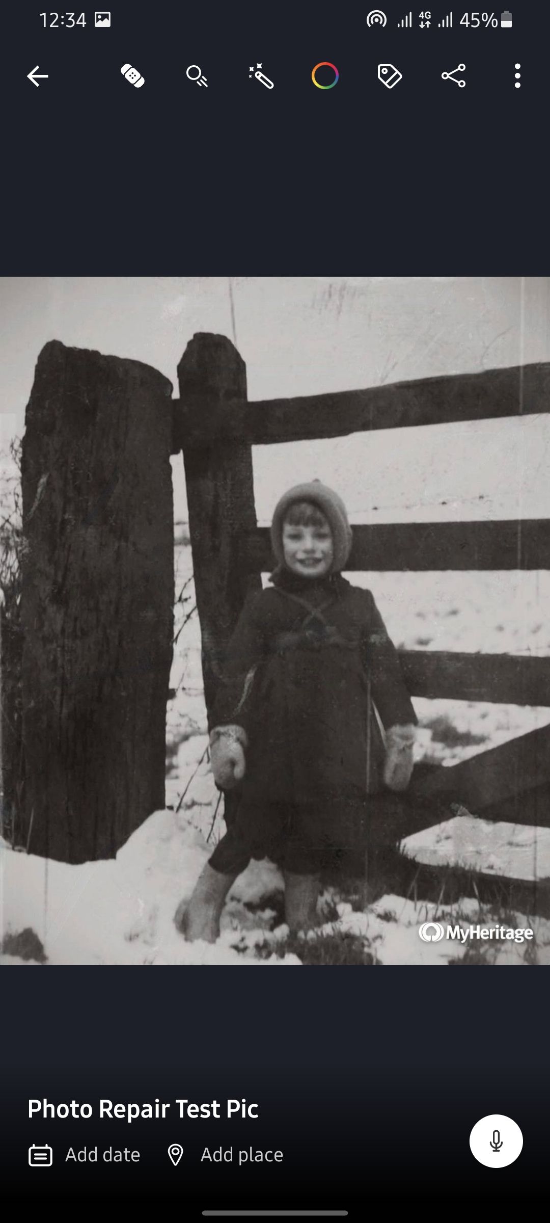 Меню экспорта: скачивание и общая ссылка на исправленную фотографию