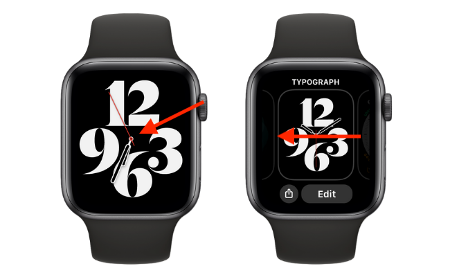 Переход к браузеру циферблатов на Apple Watch