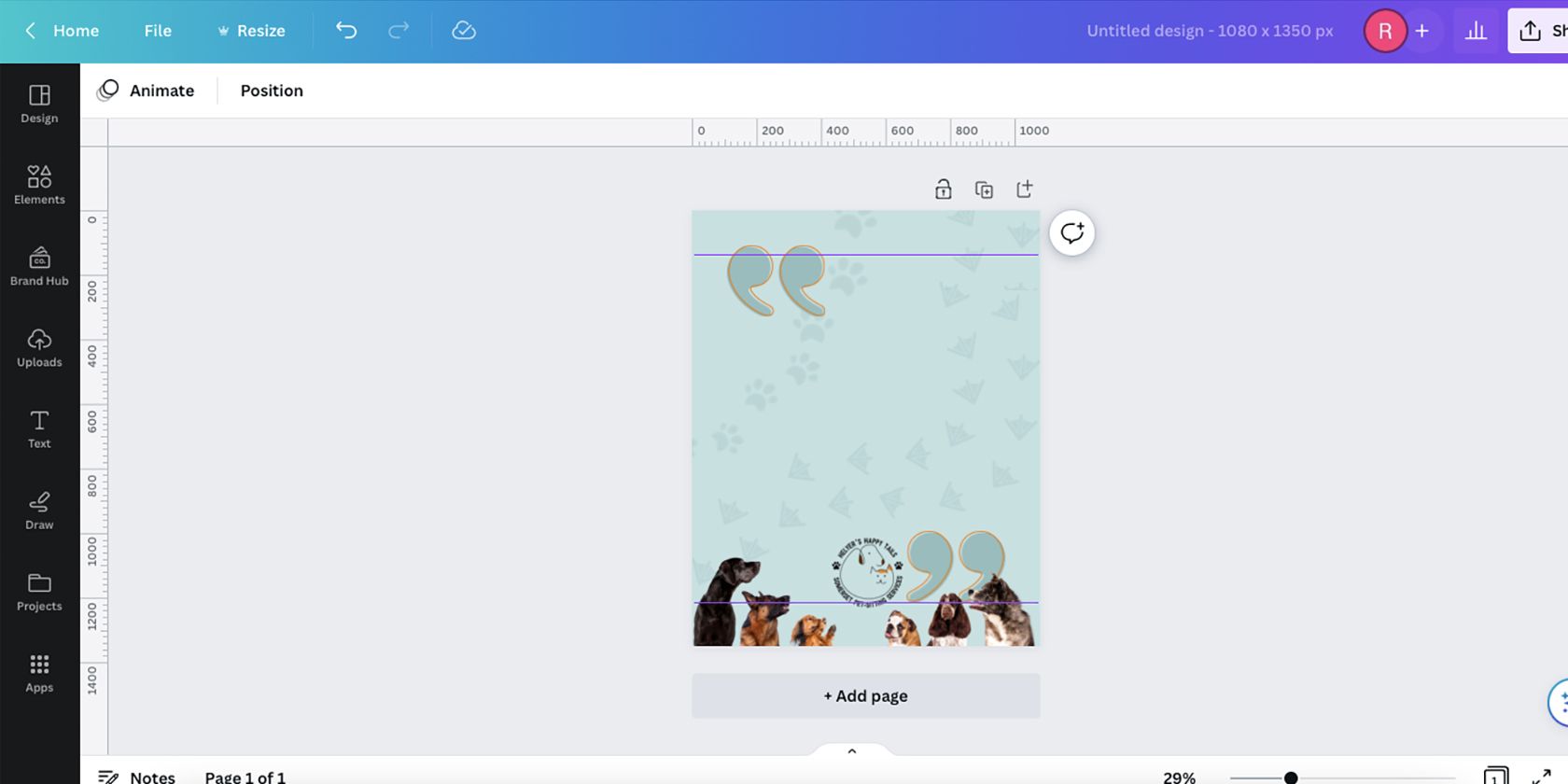 Шаблон дизайна в Canva.