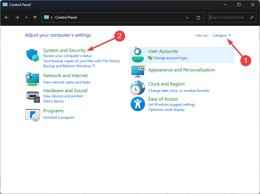 System and security -Control Panel start menu -Error Code 403 in Roblox