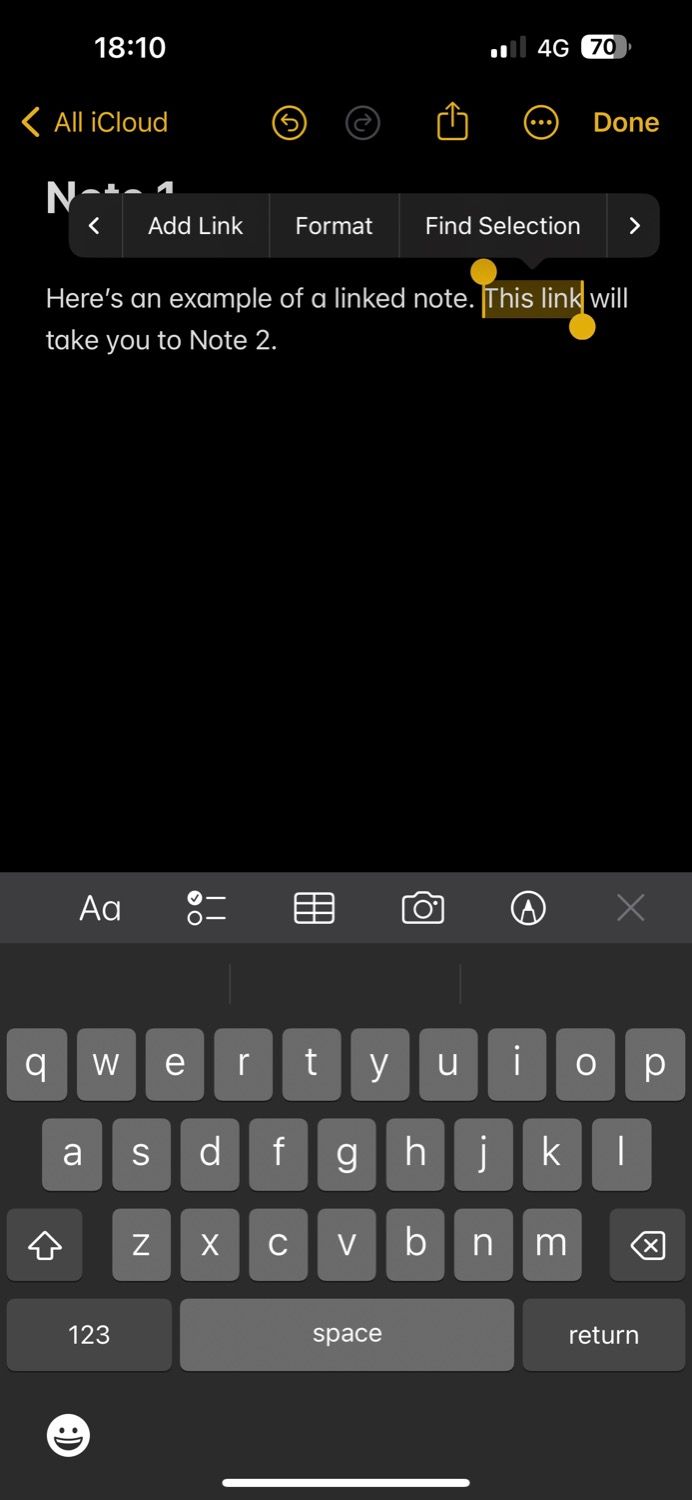 выделение текста для гиперссылки