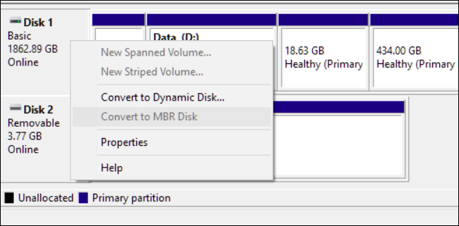 Создание нового тома в нераспределённом пространстве