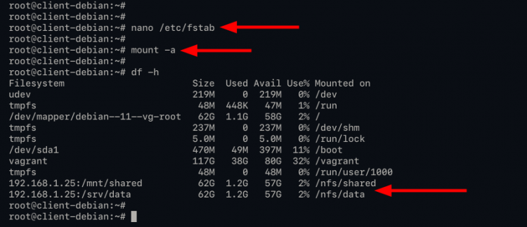 Автомонтирование через /etc/fstab