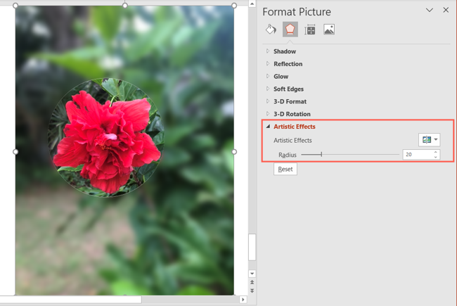 Регулировка размытия на изображении