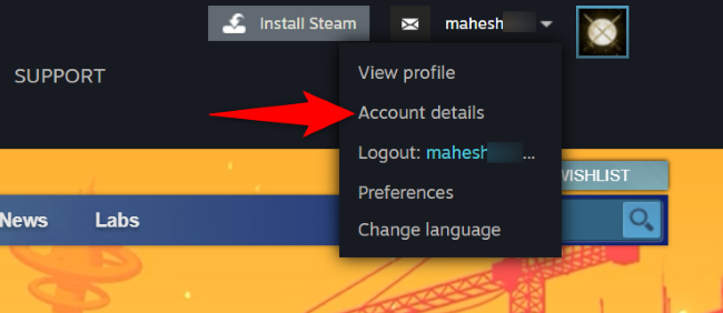 Выберите «Данные аккаунта» в меню.