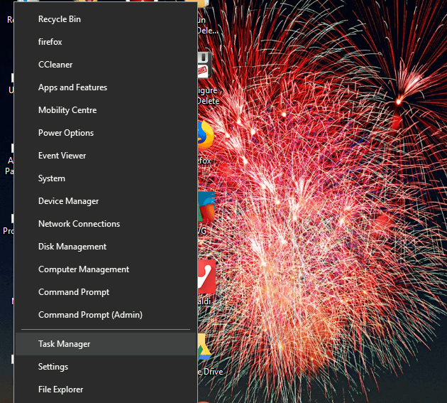 Контекстное меню Пуск в Windows для доступа к Диспетчеру задач