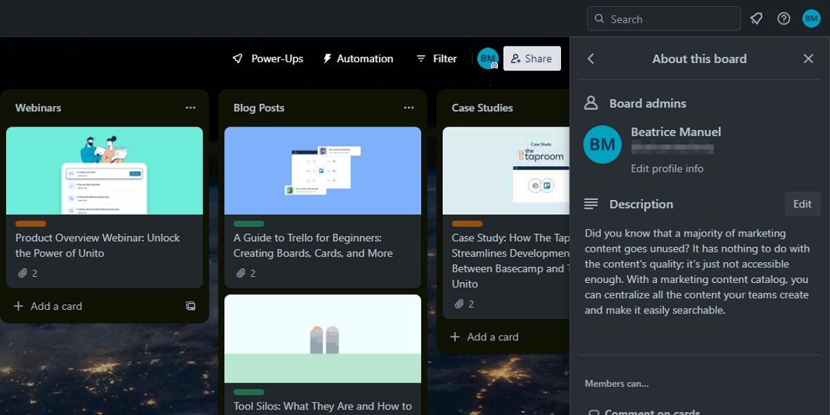 Параметры настройки доски