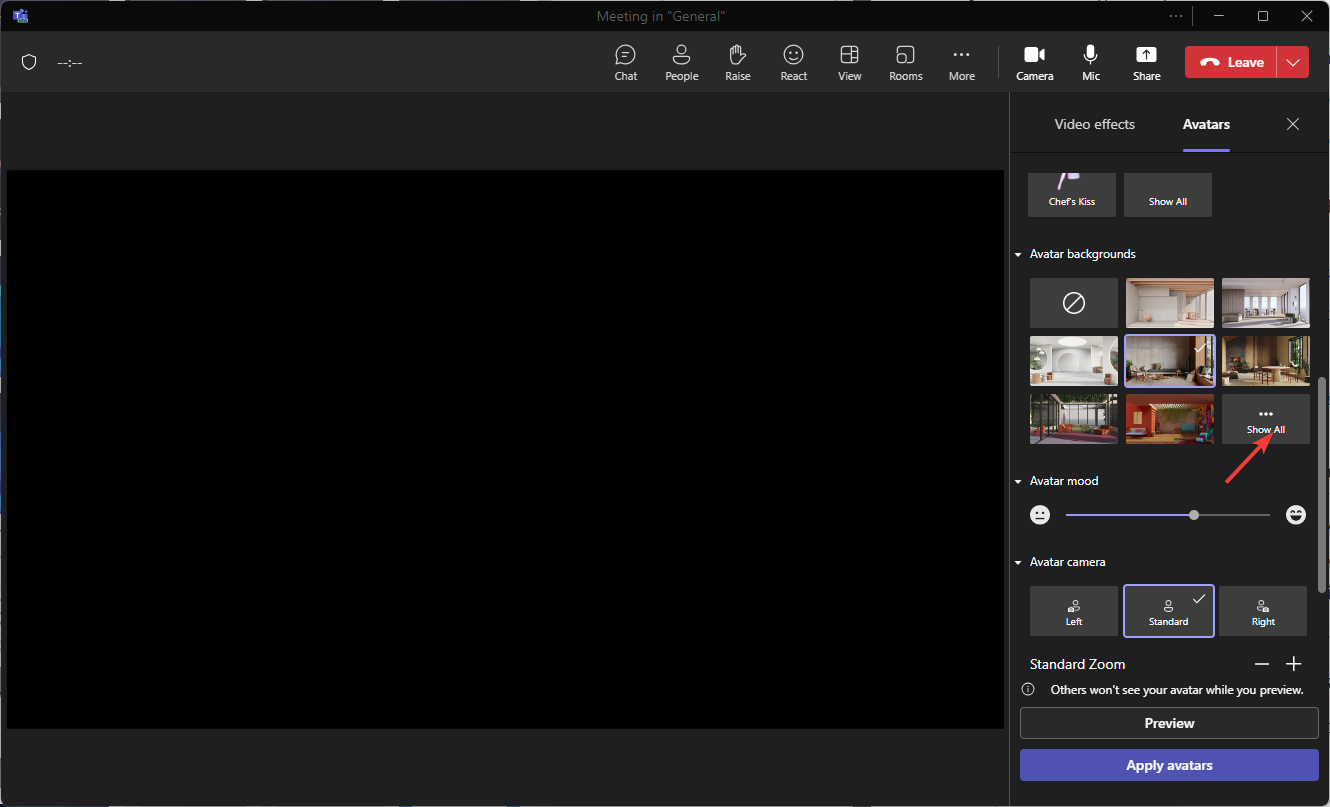 Выбор фона для аватара из библиотеки