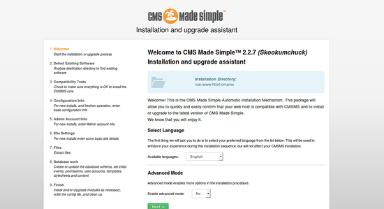 Установка CMS Made Simple на Ubuntu 18.04