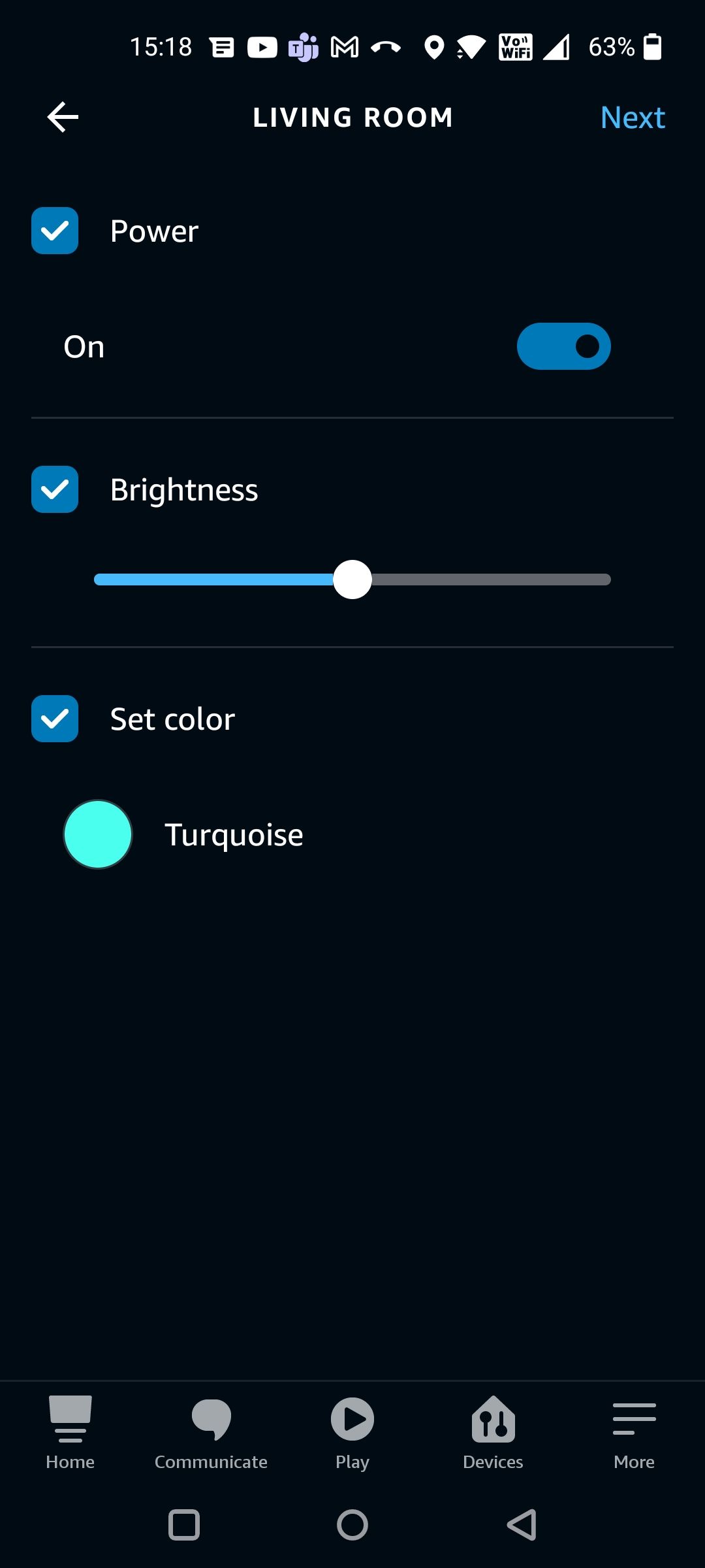 Choose Light, Brightness and Color for Routine