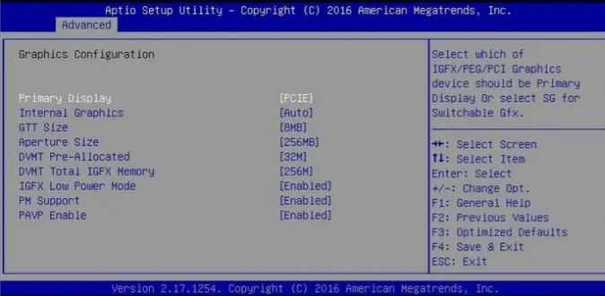Параметры BIOS — выбор первичного графического адаптера