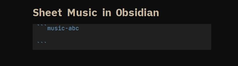 Создание кодового блока для ABC Music в Obsidian