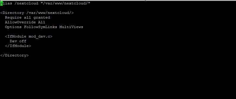 Файл конфигурации Apache для Nextcloud