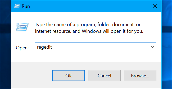 Нажмите Windows+R, введите regedit и нажмите Enter