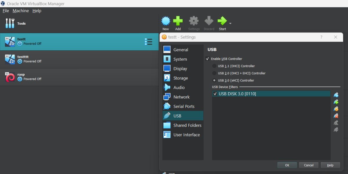 Настройка USB-контроллера в VirtualBox
