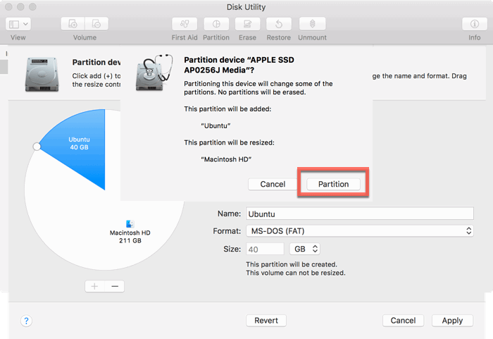 Применение изменений разметки в Дисковой утилите