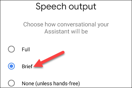 choose a speech output