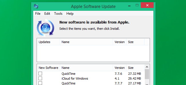 Обновления Apple Software Update в Windows
