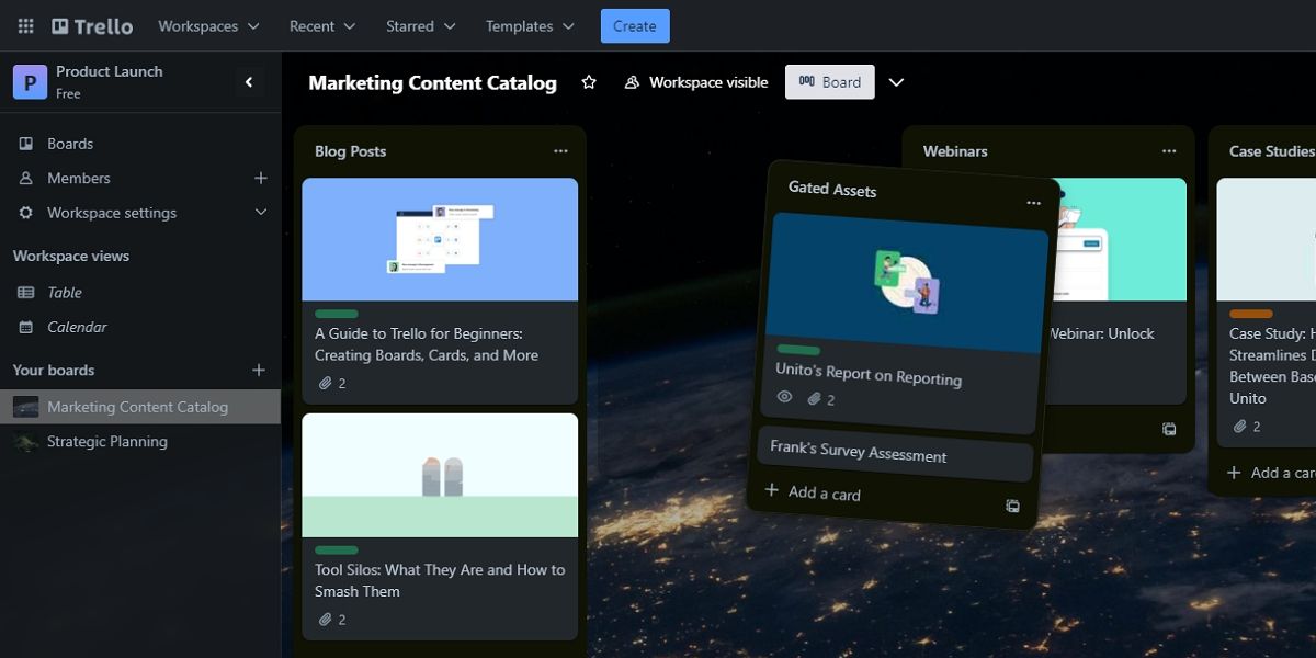 Перетаскивание списков в Trello
