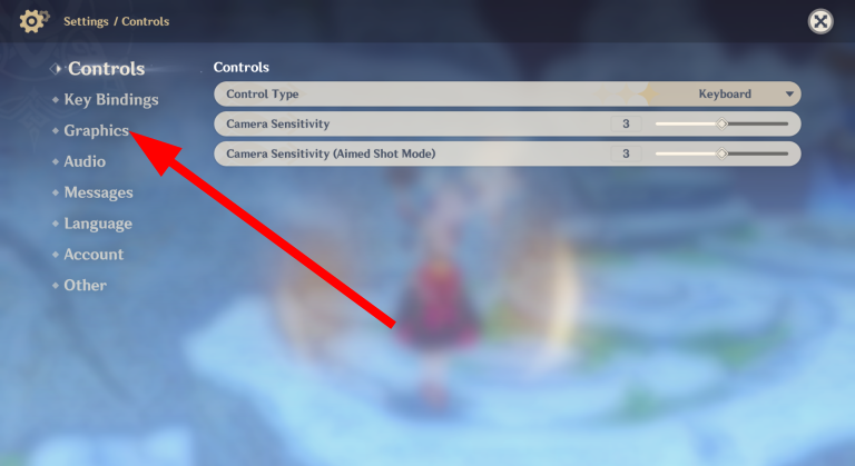 Вкладка «Графика» в настройках Genshin Impact