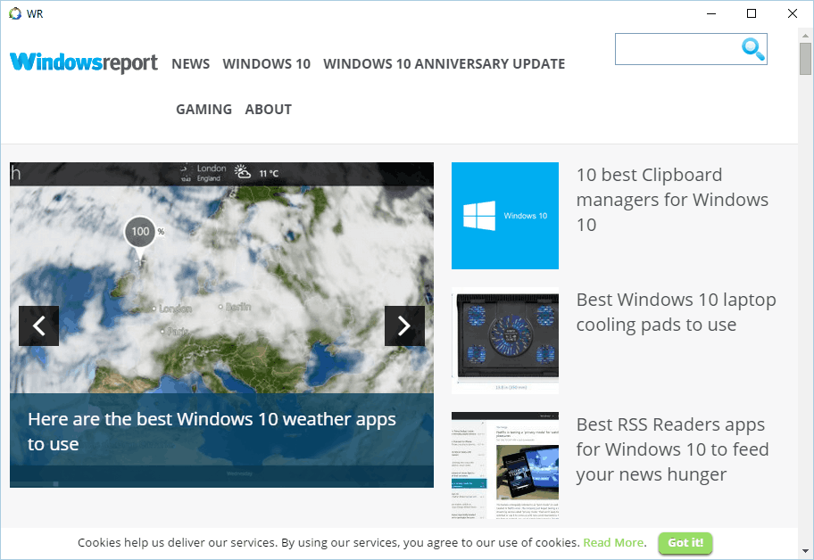Пример результата WebDGap с файлом nw.exe