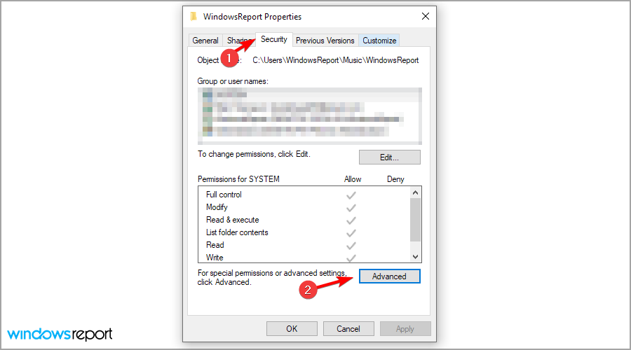Изменить владельца — окно выбора
