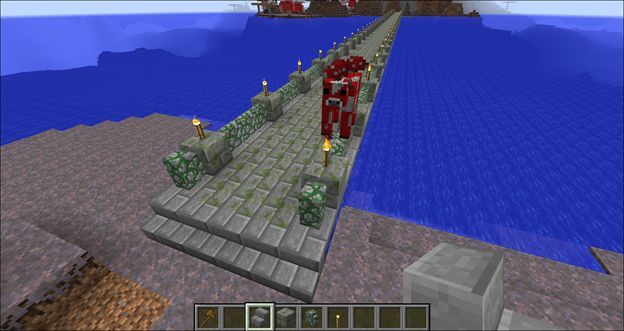 Мост полностью протянут до другого острова