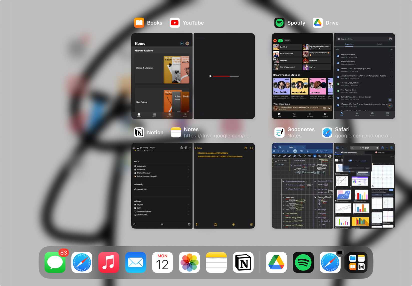 App Switcher с несколькими парами Split View