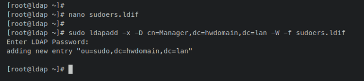 Создание OU sudo в OpenLDAP